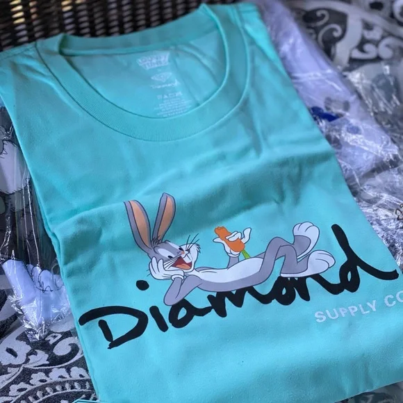 Diamond Supply X Looney Tunes XXL Teal Blue Tee BNWT - Picture 1 of 7